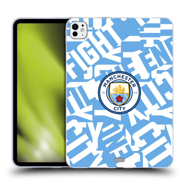 Manchester City Man City FC Graphics Sky Blue Pattern Fight Soft Gel Case for Apple iPad Pro 11 M4 2024