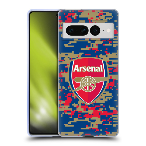 Arsenal FC Crest Patterns Digital Camouflage Soft Gel Case for Google Pixel 7 Pro