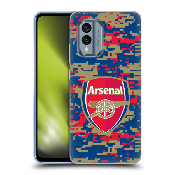 Arsenal FC Crest Patterns Digital Camouflage Soft Gel Case for Nokia X30