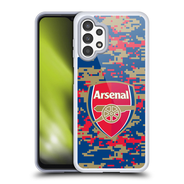 Arsenal FC Crest Patterns Digital Camouflage Soft Gel Case for Samsung Galaxy A13 (2022)