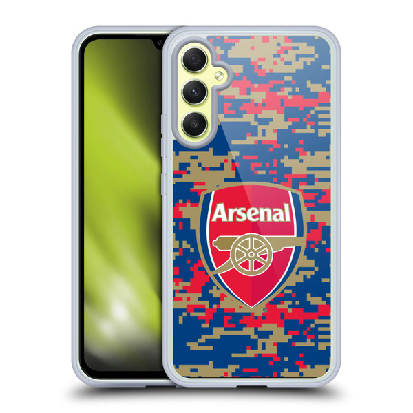 Arsenal FC Crest Patterns Digital Camouflage Soft Gel Case for Samsung Galaxy A34 5G