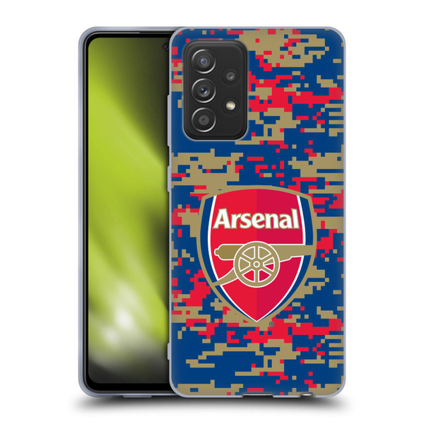 Arsenal FC Crest Patterns Digital Camouflage Soft Gel Case for Samsung Galaxy A52 / A52s / 5G (2021)