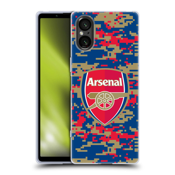 Arsenal FC Crest Patterns Digital Camouflage Soft Gel Case for Sony Xperia 5 V 5G