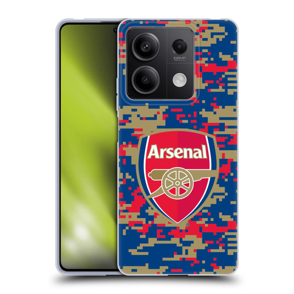 Arsenal FC Crest Patterns Digital Camouflage Soft Gel Case for Xiaomi Redmi Note 13 5G