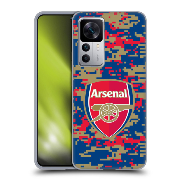 Arsenal FC Crest Patterns Digital Camouflage Soft Gel Case for Xiaomi 12T 5G / 12T Pro 5G / Redmi K50 Ultra 5G