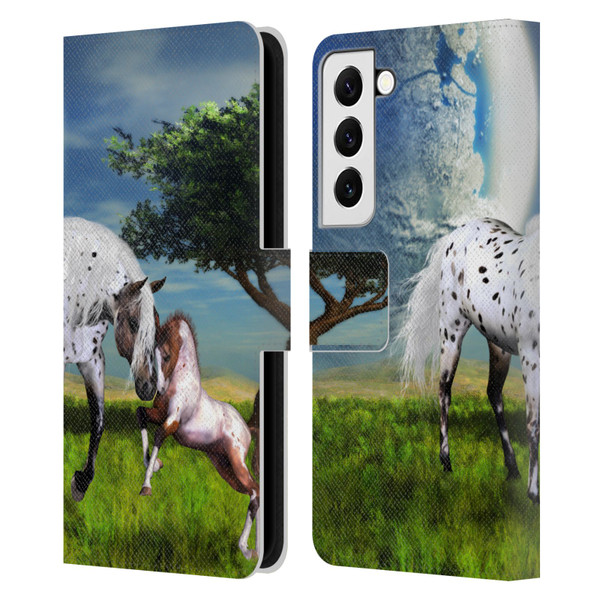 Simone Gatterwe Horses Love Forever Leather Book Wallet Case Cover For Samsung Galaxy S22 5G