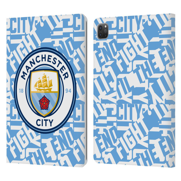 Manchester City Man City FC Graphics Sky Blue Pattern Fight Leather Book Wallet Case Cover For Apple iPad Pro 11 2020 / 2021 / 2022