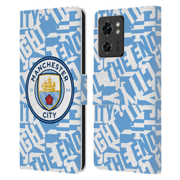 Manchester City Man City FC Graphics Sky Blue Pattern Fight Leather Book Wallet Case Cover For Motorola Moto Edge 40