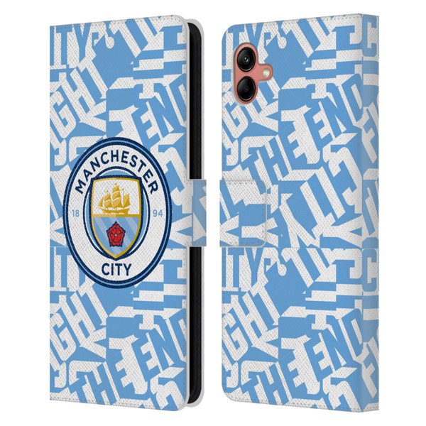 Manchester City Man City FC Graphics Sky Blue Pattern Fight Leather Book Wallet Case Cover For Samsung Galaxy A04 (2022)