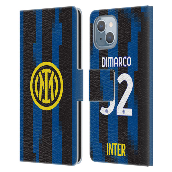 Fc Internazionale Milano 2023/24 Players Home Kit Federico Dimarco Leather Book Wallet Case Cover For Apple iPhone 14