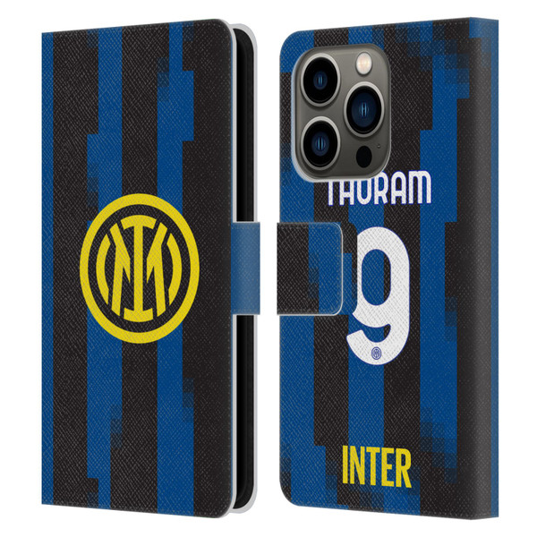 Fc Internazionale Milano 2023/24 Players Home Kit Marcus Thuram Leather Book Wallet Case Cover For Apple iPhone 14 Pro