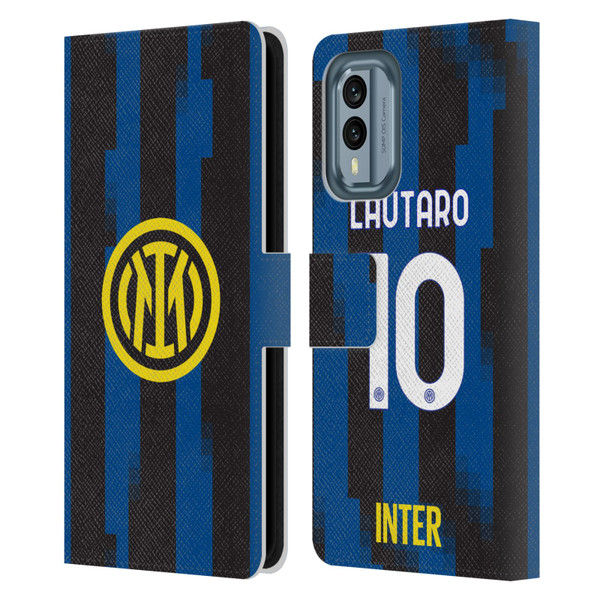Fc Internazionale Milano 2023/24 Players Home Kit Lautaro Martínez Leather Book Wallet Case Cover For Nokia X30