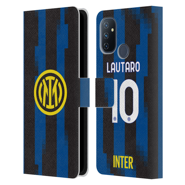 Fc Internazionale Milano 2023/24 Players Home Kit Lautaro Martínez Leather Book Wallet Case Cover For OnePlus Nord N100