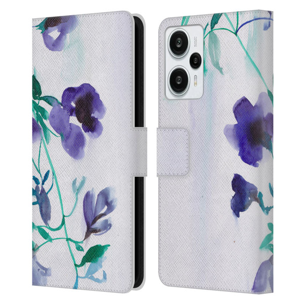 Mai Autumn Floral Blooms Moon Drops Leather Book Wallet Case Cover For Xiaomi Redmi Note 12T