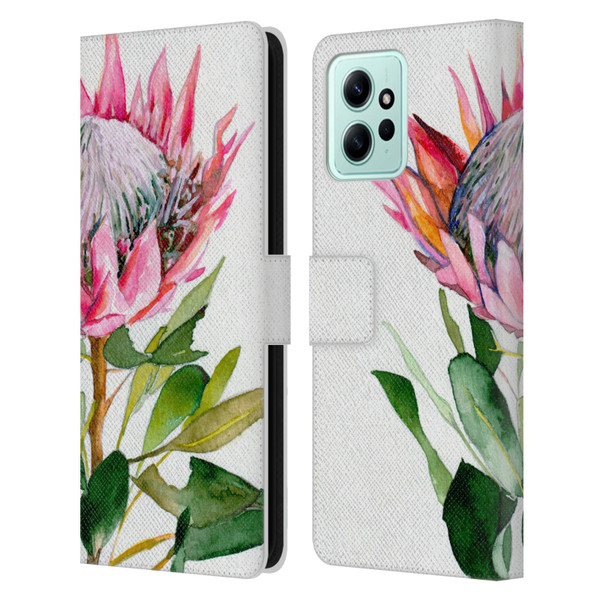 Mai Autumn Floral Blooms Protea Leather Book Wallet Case Cover For Xiaomi Redmi 12