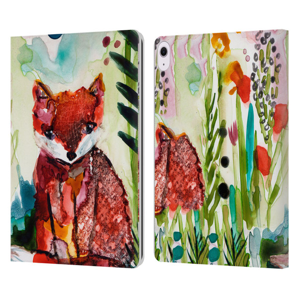 Wyanne Animals Baby Fox In The Garden Leather Book Wallet Case Cover For Apple iPad Air 13 2024