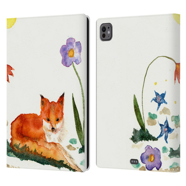 Wyanne Animals Little Fox In The Garden Leather Book Wallet Case Cover For Apple iPad Pro 11 M4 2024