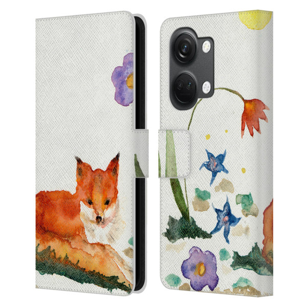 Wyanne Animals Little Fox In The Garden Leather Book Wallet Case Cover For OnePlus Nord 3 5G