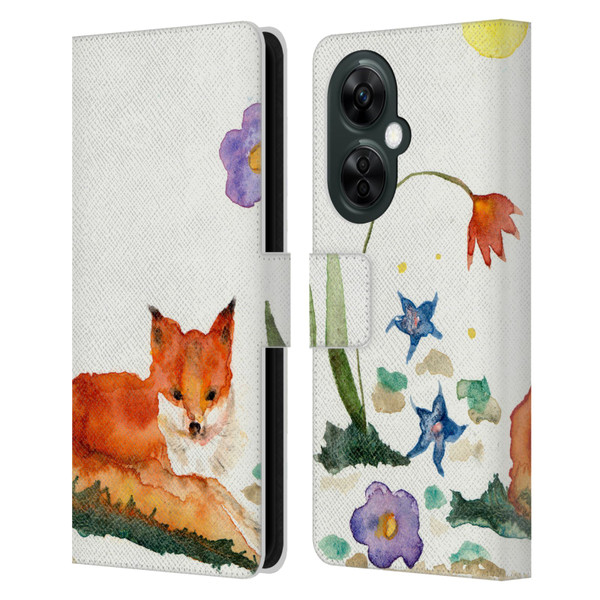 Wyanne Animals Little Fox In The Garden Leather Book Wallet Case Cover For OnePlus Nord CE 3 Lite 5G