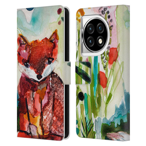 Wyanne Animals Baby Fox In The Garden Leather Book Wallet Case Cover For OPPO OnePlus Ace 3 5G