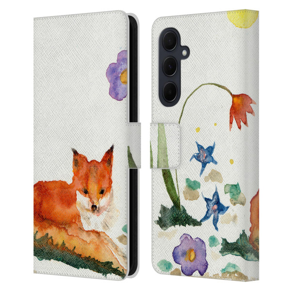 Wyanne Animals Little Fox In The Garden Leather Book Wallet Case Cover For Samsung Galaxy A35 5G