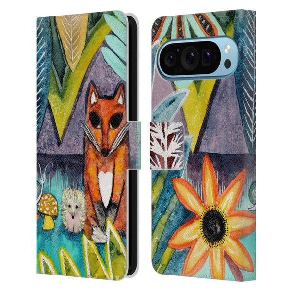 Wyanne Animals 2 Fox Leather Book Wallet Case Cover For Google Pixel 9 / Pixel 9 Pro