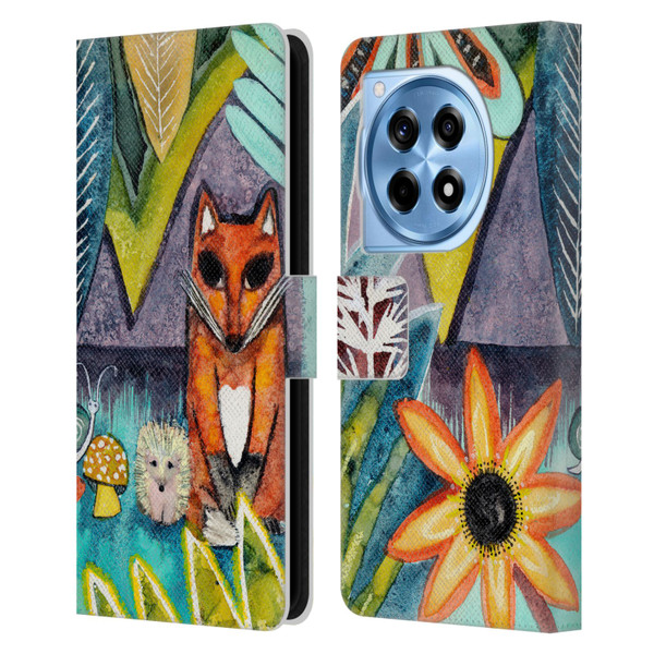 Wyanne Animals 2 Fox Leather Book Wallet Case Cover For OnePlus 12R