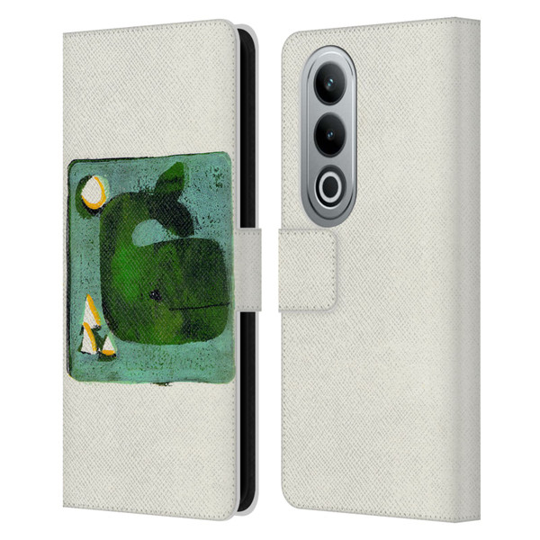 Wyanne Animals 2 Green Whale Monoprint Leather Book Wallet Case Cover For OPPO OnePlus Ace 3V 5G