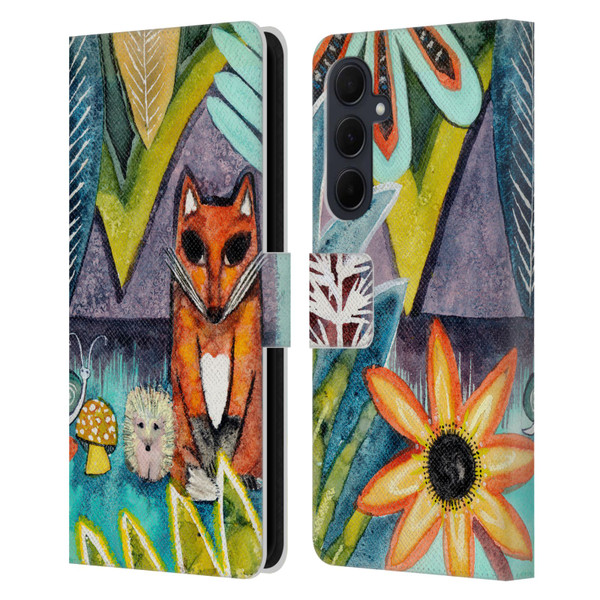 Wyanne Animals 2 Fox Leather Book Wallet Case Cover For Samsung Galaxy A35 5G