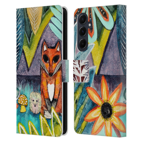 Wyanne Animals 2 Fox Leather Book Wallet Case Cover For Samsung Galaxy A55 5G