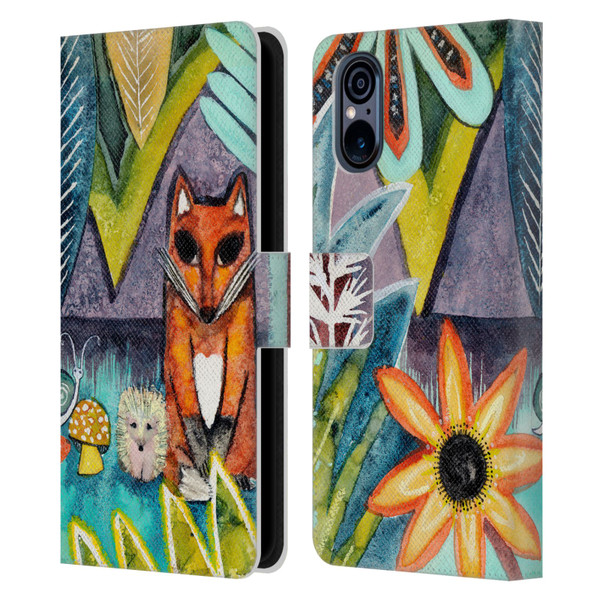 Wyanne Animals 2 Fox Leather Book Wallet Case Cover For Sony Xperia 5 V 5G