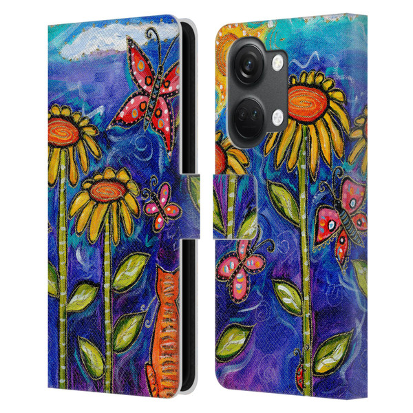 Wyanne Nature 2 Sundown Sunflowers Leather Book Wallet Case Cover For OnePlus Nord 3 5G