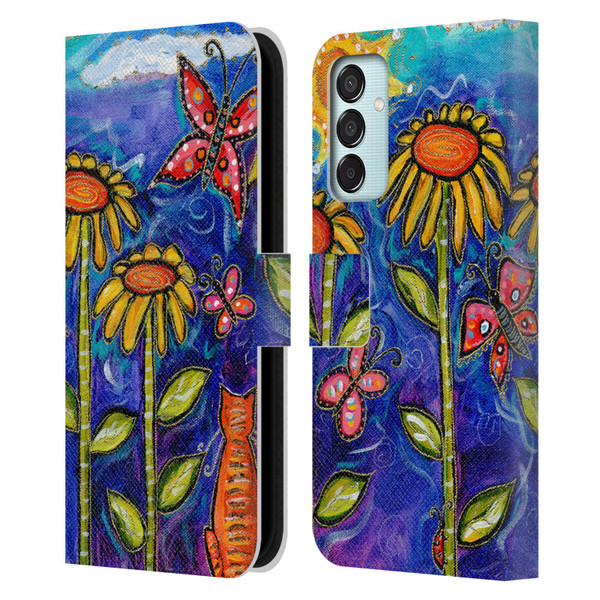 Wyanne Nature 2 Sundown Sunflowers Leather Book Wallet Case Cover For Samsung Galaxy M15/F15 5G