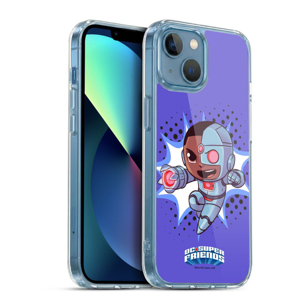 Super Friends DC Comics Toddlers 1 Cyborg Soft Gel Case for Apple iPhone 13 Mini & MagSafe