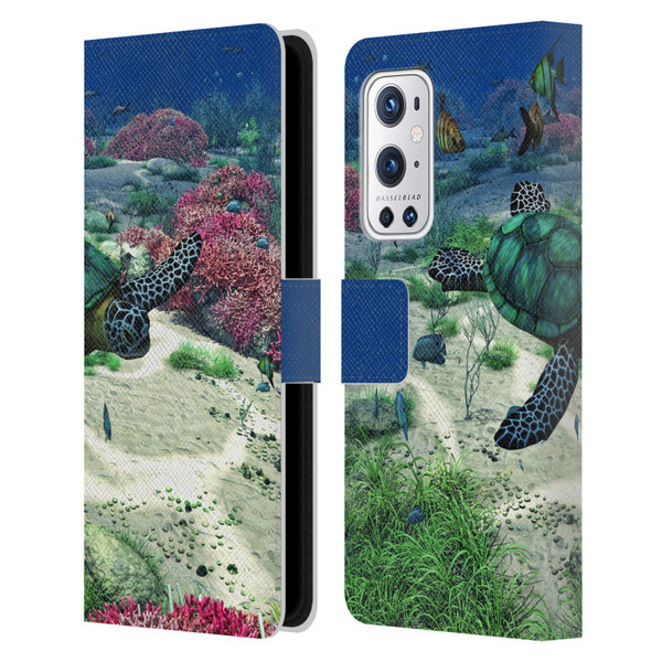 Simone Gatterwe Life In Sea Turtle Leather Book Wallet Case Cover For OnePlus 9 Pro