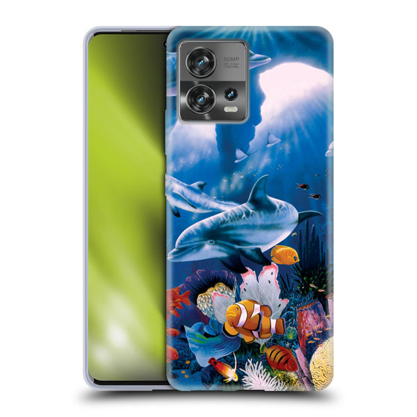 Graeme Stevenson Assorted Designs Dolphins Soft Gel Case for Motorola Moto Edge 30 Fusion