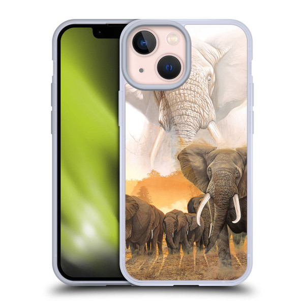 Graeme Stevenson Wildlife Elephants Soft Gel Case for Apple iPhone 13 Mini