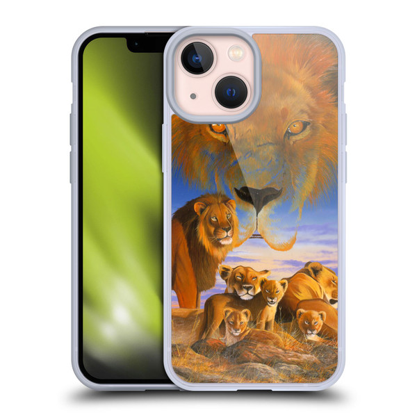 Graeme Stevenson Wildlife Lions Soft Gel Case for Apple iPhone 13 Mini