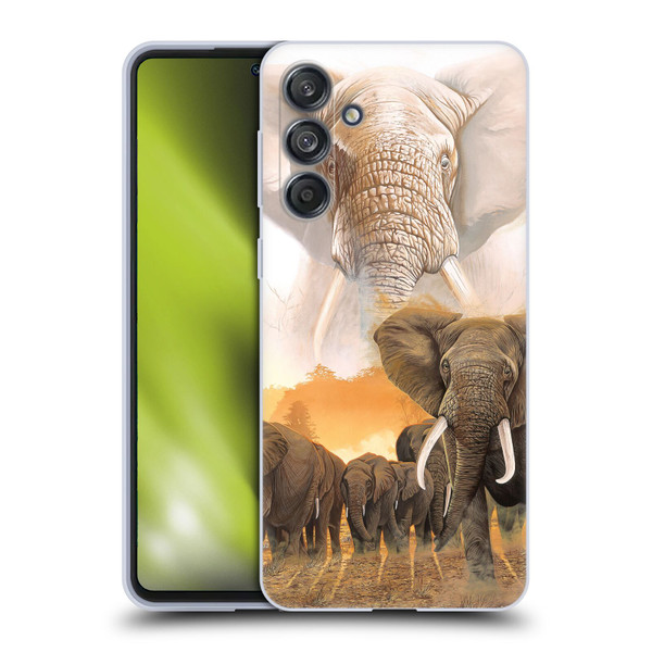 Graeme Stevenson Wildlife Elephants Soft Gel Case for Samsung Galaxy M55 5G