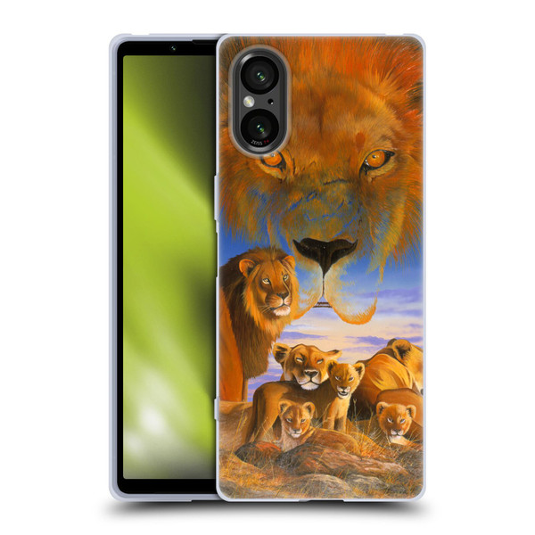 Graeme Stevenson Wildlife Lions Soft Gel Case for Sony Xperia 5 V 5G