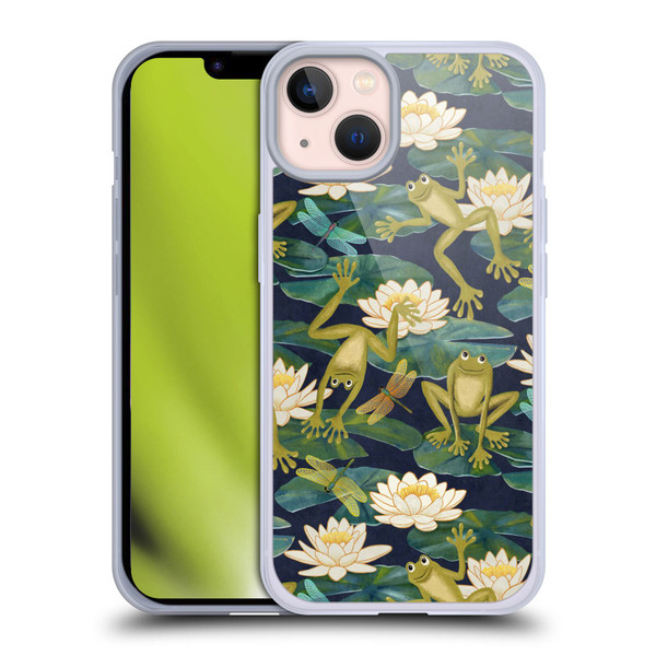 Micklyn Le Feuvre Flora And Fauna Frogs and Lilies Soft Gel Case for Apple iPhone 13