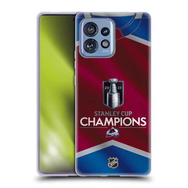 NHL 2022 Stanley Cup Champions Colorado Avalanche Jersey Soft Gel Case for Motorola Moto Edge 40 Pro/Plus 2023