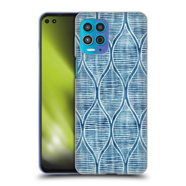 Micklyn Le Feuvre Flora And Fauna Hand Painted Blue White Pattern Soft Gel Case for Motorola Moto G100