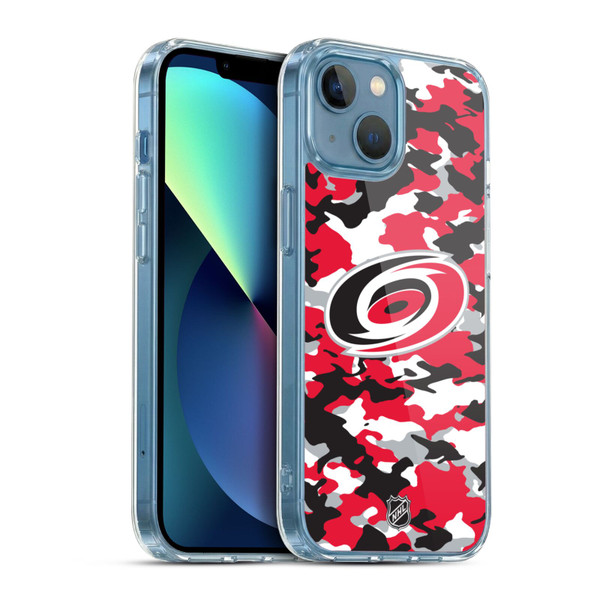 NHL Carolina Hurricanes Camouflage Soft Gel Case for Apple iPhone 13 Mini