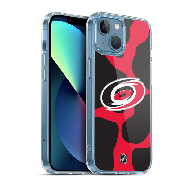 NHL Carolina Hurricanes Cow Pattern Soft Gel Case for Apple iPhone 13 Mini