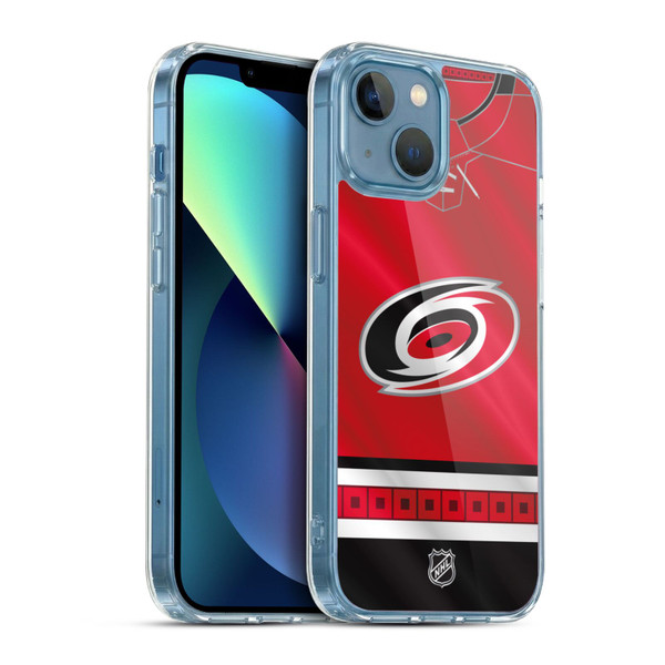 NHL Carolina Hurricanes Jersey Soft Gel Case for Apple iPhone 13 Mini