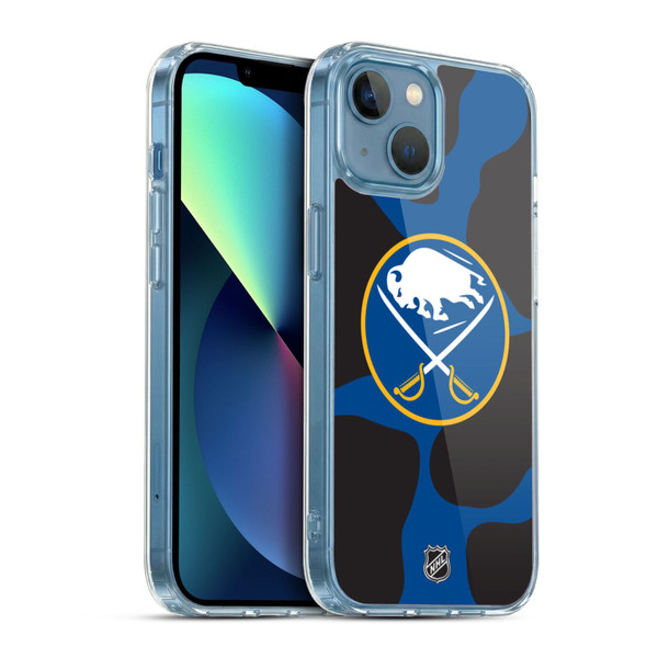 NHL Buffalo Sabres Cow Pattern Soft Gel Case for Apple iPhone 13 Mini