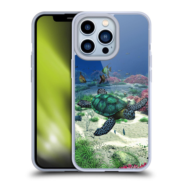 Simone Gatterwe Life In Sea Turtle Soft Gel Case for Apple iPhone 13 Pro