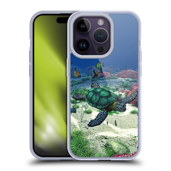 Simone Gatterwe Life In Sea Turtle Soft Gel Case for Apple iPhone 14 Pro