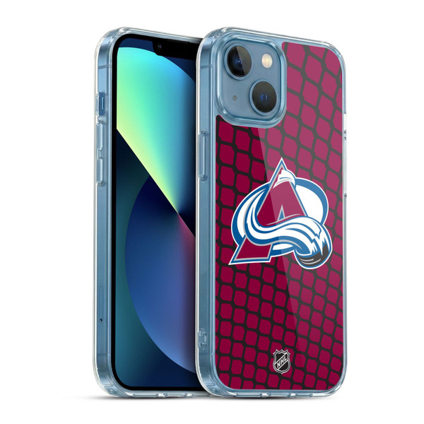 NHL Colorado Avalanche Net Pattern Soft Gel Case for Apple iPhone 13 Mini & MagSafe